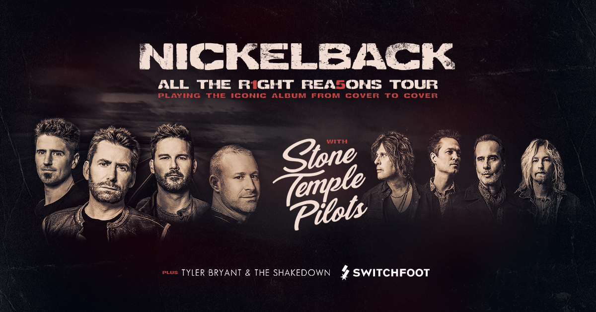 Nickelback, Stone Temple Pilots & Tyler Bryant and The Shakedown at Walmart Arkansas Music Pavilion