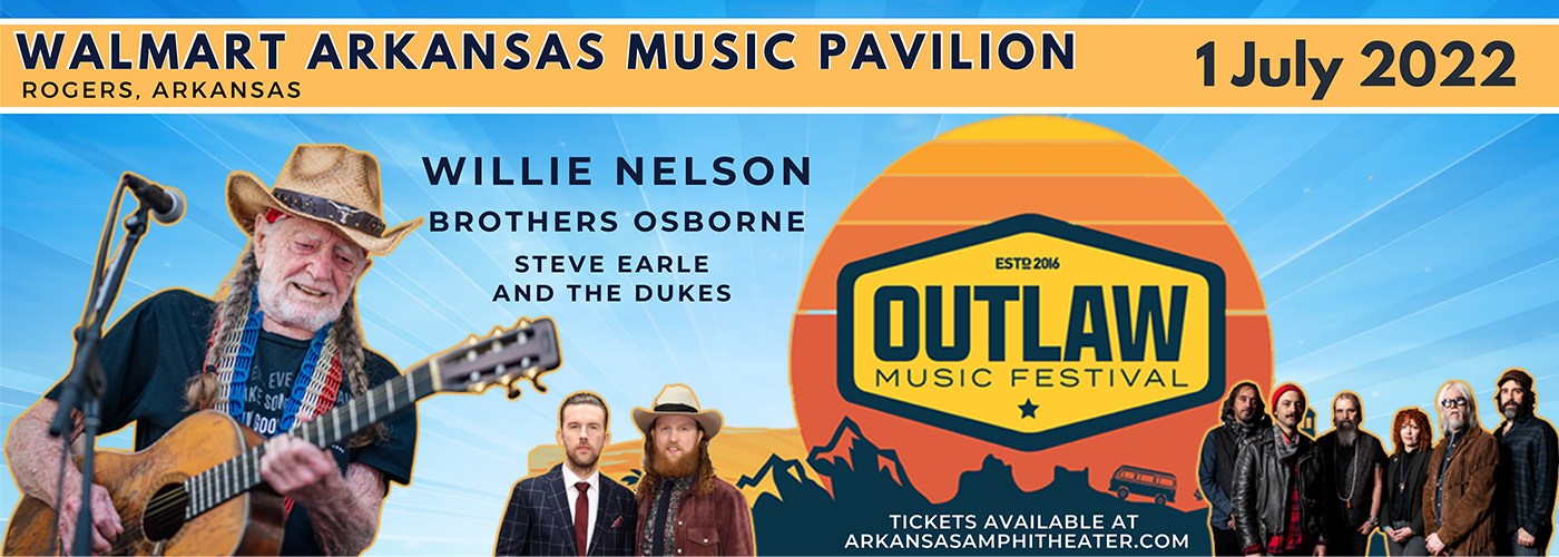 Outlaw Music Festival: Willie Nelson, Brothers Osborne & Steve Earle And The Dukes at Walmart Arkansas Music Pavilion